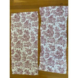 2pc French Country Children Toile Red Curtains Val